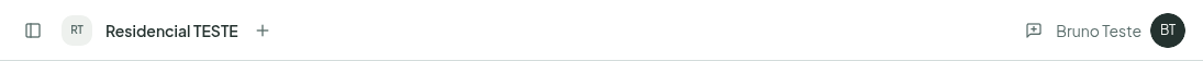 Botão de feedback na barra do topo, ao lado do avatar